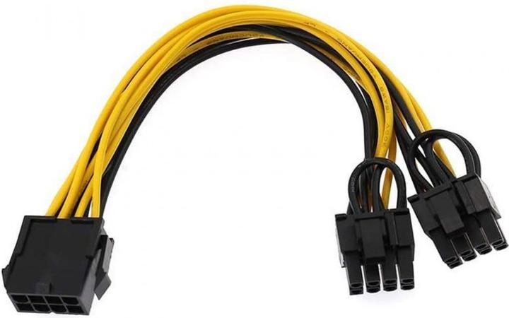 PowerGuard PCI-E 8-Pin zu 2x 8-Pin (6+2 Pin) Grafikkarten Stromkabel 20cm