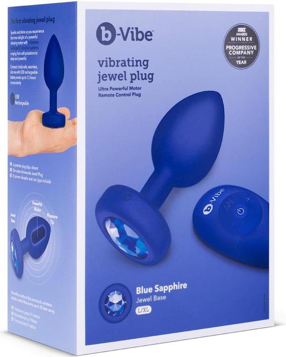 Image du produit B-Vibe Vibrating Jewel Plug L/XL Navy