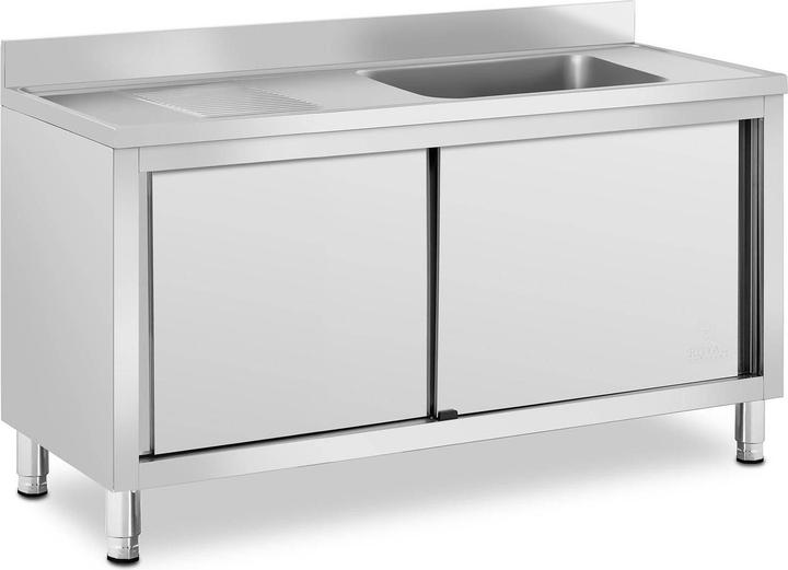 Actual product image Royal VKB Commercial Kitchen Sink with Cabinet - 1 basin - Royal Catering - Stainless steel - 500 x 400 x 240 (Top-mounted sink, 24 cm, 60 cm)