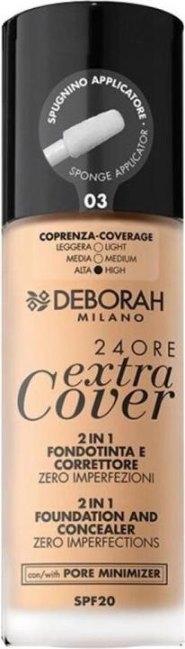 Immagine prodotto Deborah Milano 24Ore Extra Cover Fond de Teint & Concealer n. 03 (3)