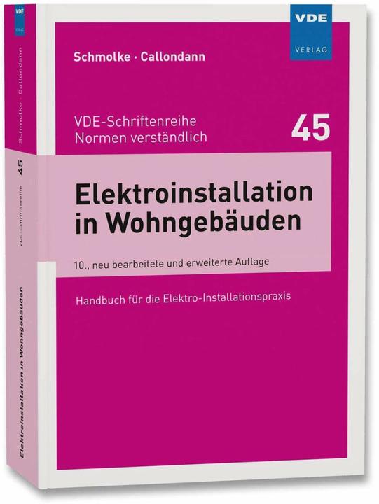 Actual product image Elektroinstallation in Wohngebäuden (German, Herbert Schmolke, Karsten Callondann, 2021)