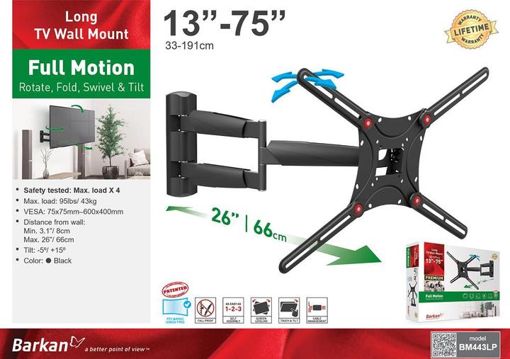 Produktbild Barkan WH 443 (Wand, 75", 43 kg)