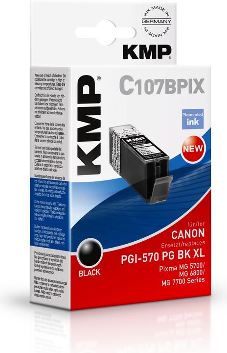 Produktbild KMP C107BPIX Tintenpatrone sw komp. mit Canon PGI-570 XL PGBK (BK)
