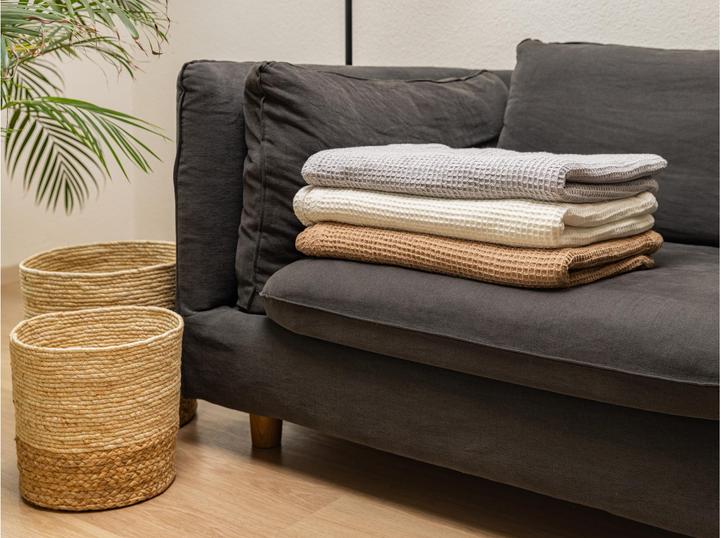 Actual product image Cocon Cotton blanket 150 x 200 cm, grey (150 x 200 cm)