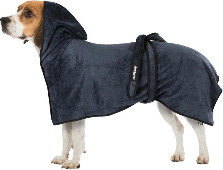 Immagine prodotto Fluffino Accappatoio Beige / Blu, M (M, Accappatoio per cani)
