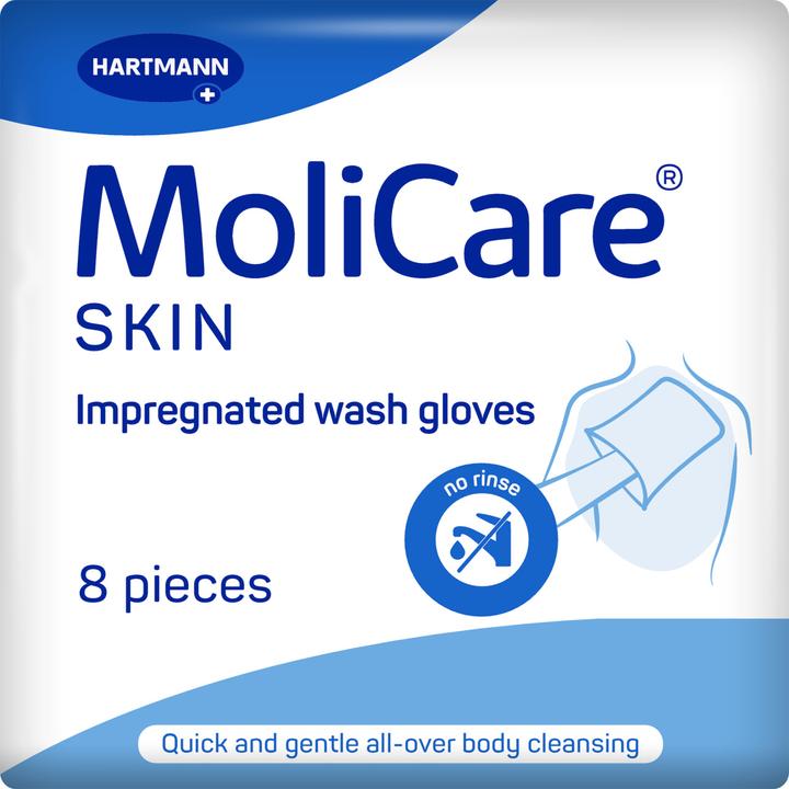 Actual product image MoliCare Skin Washing Gloves Btl 8 pcs.