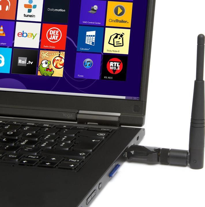 Actual product image Hamlet USB Wi-Fi adapter 600Mbps Dual Band 5GHz + 2.4GHz standard 802.ac with removable antenna (USB)