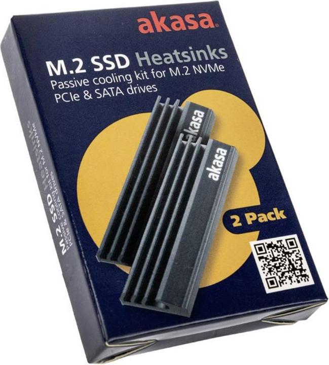 Actual product image Akasa M.2 SSD heat sink - aluminum