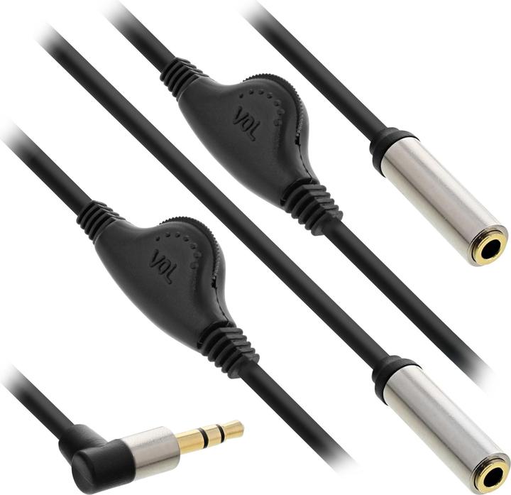 InLine Slim Audio Y-Cable Jack 3 (0.25 m, 3.5mm jack (AUX))