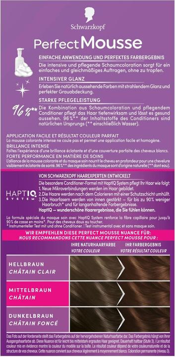 Actual product image Schwarzkopf Perfect Mousse Perfect Mousse (465 Chocolate brown)