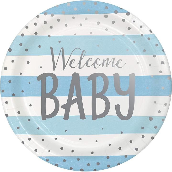 Produktbild Creative Party Teller Welcome Baby Papier 8erPack (8 x)
