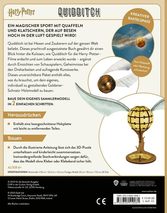 Produktbild Harry Potter - Quidditch - Das offizielle Buch mit 3D-Puzzle Fan-Art (Deutsch, Warner Bros. Consumer Products GmbH, 2023)