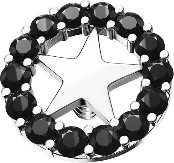 Produktbild Star Piercing Dermal Anchor silber Sternkreis schwarz (Chirurgenstahl 316L, Messing)