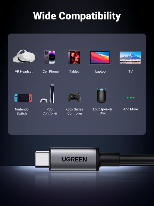 Productafbeelding Ugreen USB C – USB C (5 m, USB 3.2 Gen 1)