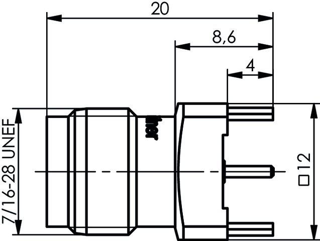 Image du produit Telegärtner Prise TNC pour circuits imprimés 50 ohms, Z06 (50 dB, Câble d'antenne)