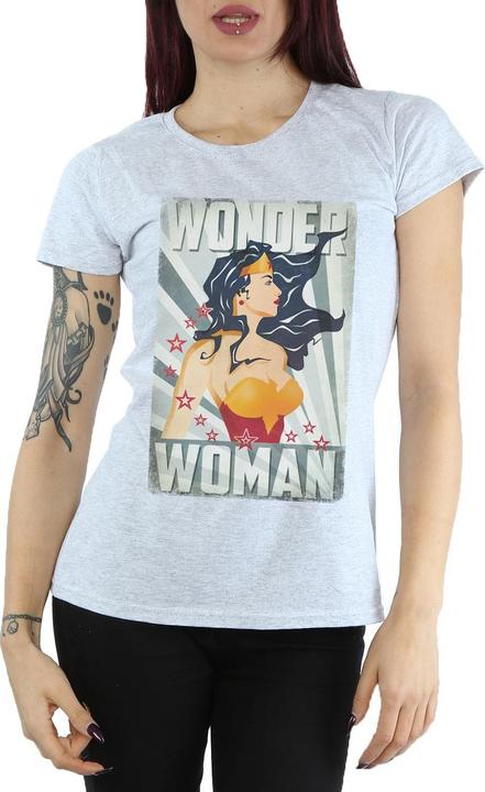 Actual product image Womens/Ladies Wonder Woman Poster Cotton T-Shirt (XXL)