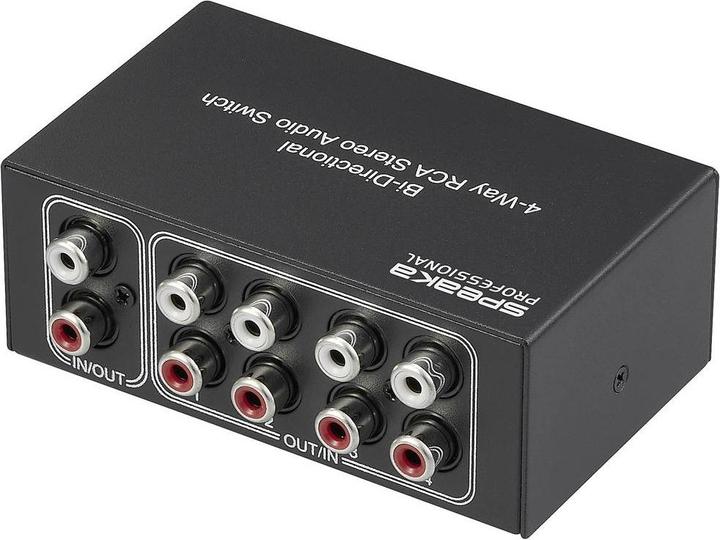 Actual product image SpeaKa Professional 1+4 port cinch audio switch with audio ports