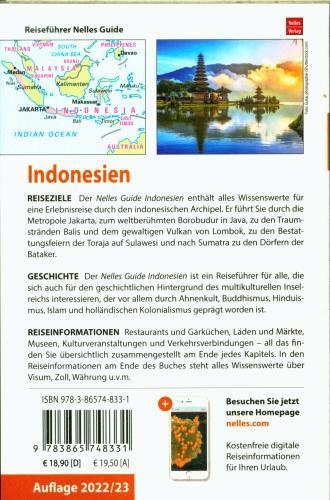 Produktbild Nelles Guide Reiseführer Indonesien (Deutsch, Nelles/, 2022)
