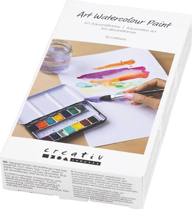 Image du produit Creative - Art watercolour, ½ panneau, Fleurs et paysages, taille 10x15x20 mm, couleurs assorties, 12col (Multicolore)