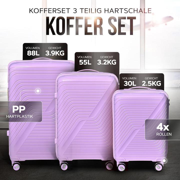 Produktbild DS-Lux 3-teiliges Reisekoffer Set (Handgepäck (bis 50l), M (50 - 90l))
