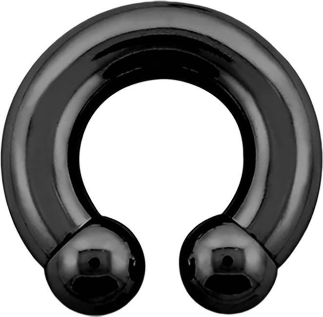 Star Piercing Circular Barbell Innengewinde schwarz mit zwei Kugeln (Titan G23, ohne Messing)