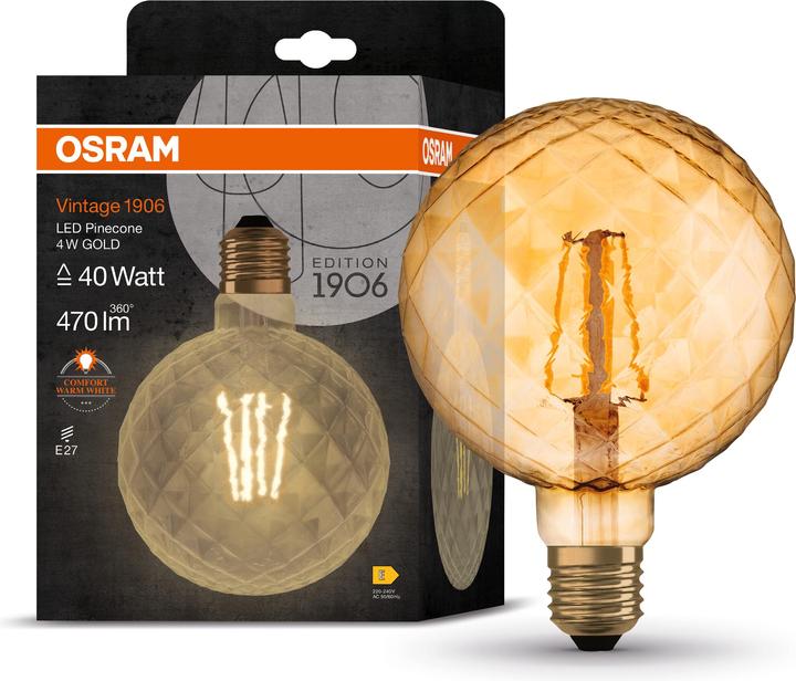 Immagine prodotto Osram Pino LED del 1906 Vintage 1906 (E27, 4.50 W, 470 lm, 1 x, E)