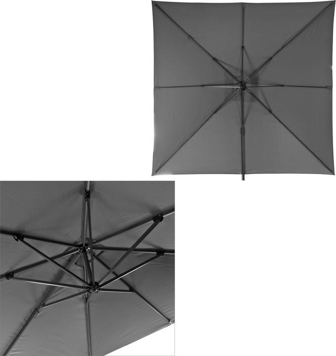 Produktbild Dema Ampelschirm Sonnenschirm Verona Grau XL 340x300x275cm (3 m)