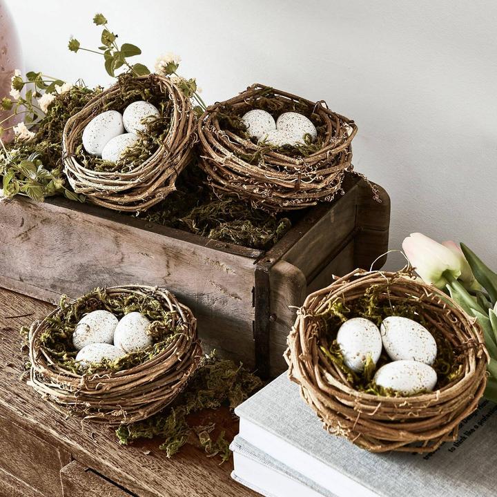 Actual product image Loberon Nest with eggs set of 4 Trista brown/white