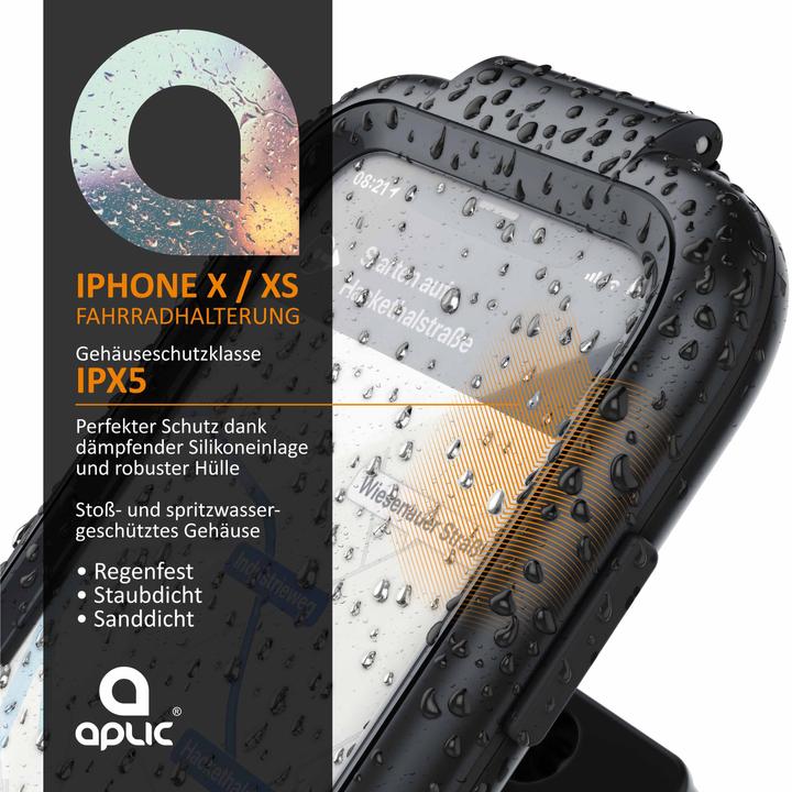 Image du produit Aplic Support mobile, support vélo avec housse de protection pour Iphone X & XS, protection contre les