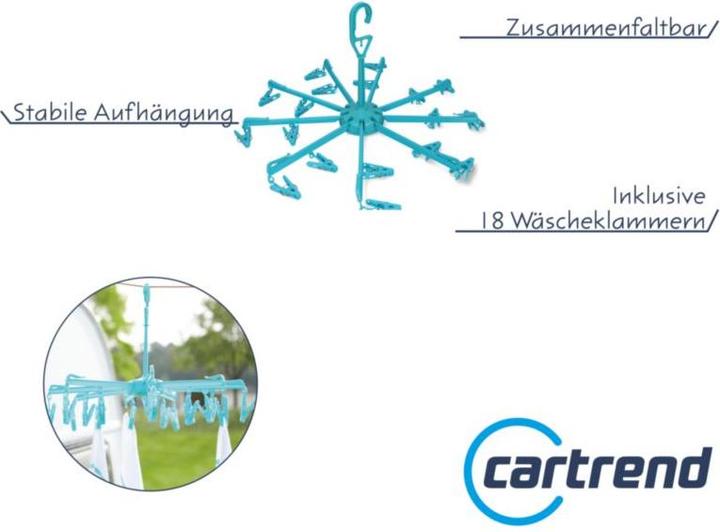 Image du produit Cartrend Carrousel à sec avec 20 pinces à linge