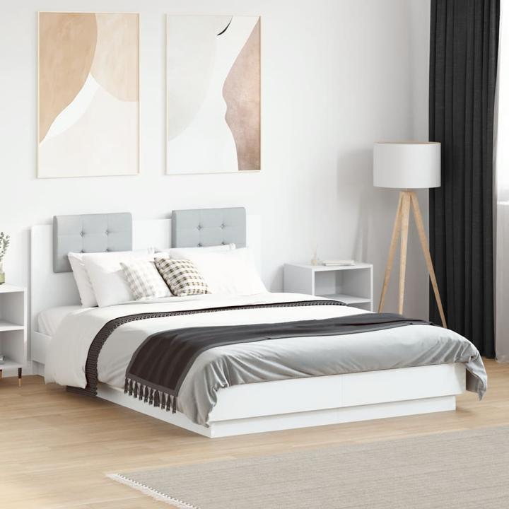 Image du produit VidaXL Cadre de lit avec tête de lit et lampes LED (140 x 190 cm)
