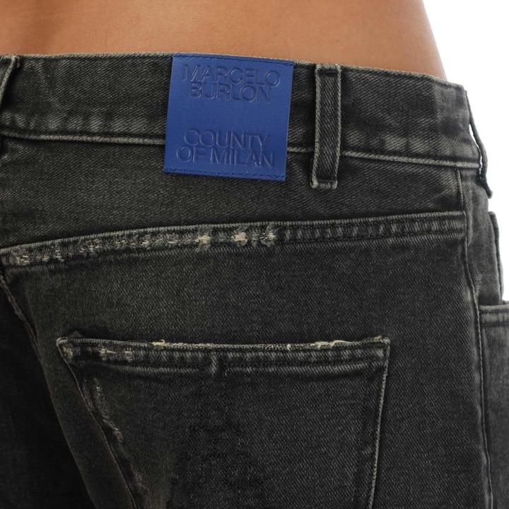 Actual product image Marcelo Burlon Mens Cross Medium Stone Denim Jeans (33)