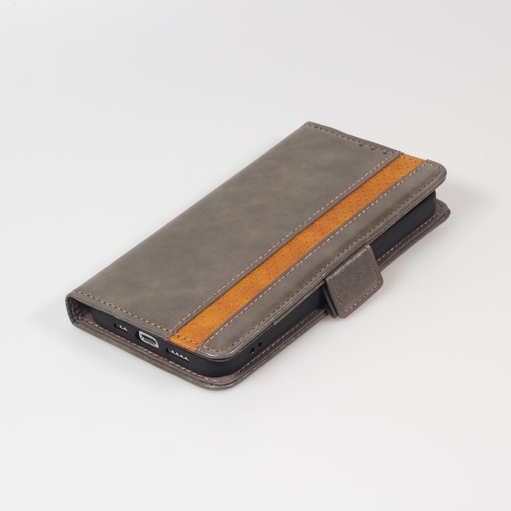 Actual product image PhoneLook Etui cuir Flip Wallet en cuir véritable avec stripe design et compartiment à cartes (Apple iPhone 13 Pro Max)