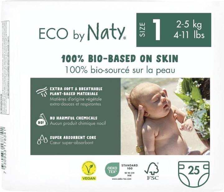 Actual product image Naty Organic diaper (Size 1, Pack, 25 Piece)