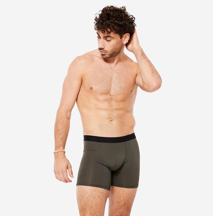 Actual product image Decathlon Functional pants boxer shorts men's breathable 3-pack - navy/blue/khaki (S, pack of 3)