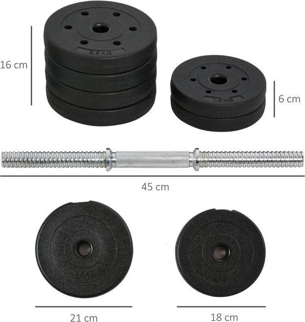 Produktbild Swisshandel24 Kurzhantel Set 30KG Hantelset mit Hantelscheiben für Zuhause Büro Fitnessstudio Stahl PU Schwarz Kra