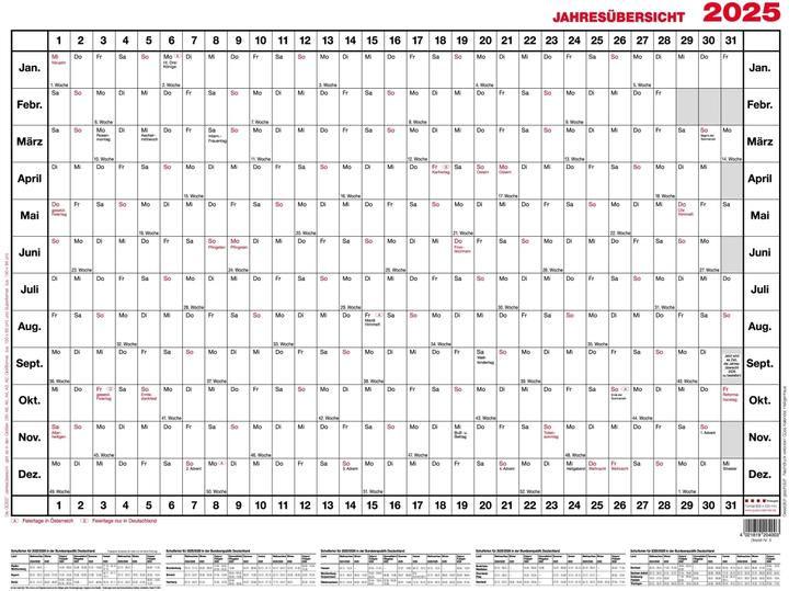 Immagine prodotto Güss Calendario da parete A2 orizzontale Spedizione. 1J 1S