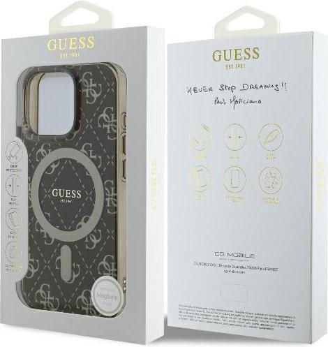 Produktbild Guess GUHMP16LH4DTEW iPhone 16 Pro 6.3" brązowy/brown hardcase IML 4G Background MagSafe (Apple iPhone 16 Pro)