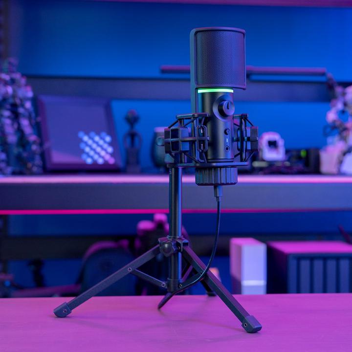 Actual product image Streamplify MIC RGB Microphone, USB-A, black - incl. tribrach