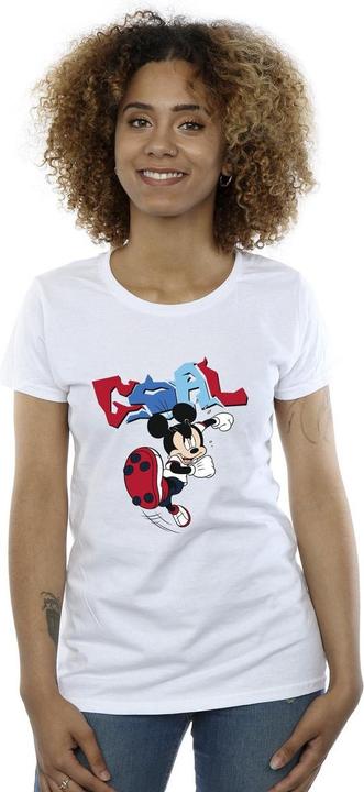 Actual product image Disney Womens/Ladies Mickey Mouse Goal Striker Pose Cotton T-Shirt (S)