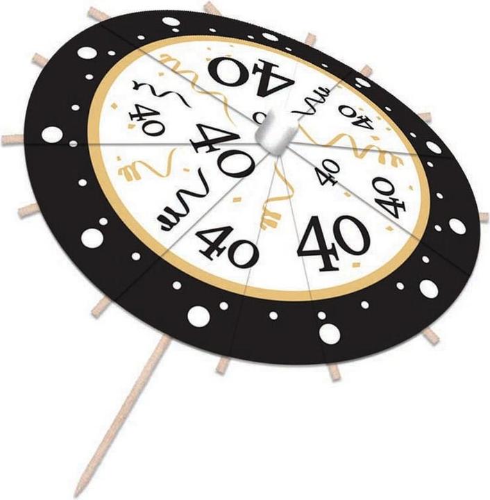 Image du produit Bristol Novelty Parapluie Cocktail 40e anniversaire 12paquet papier bois