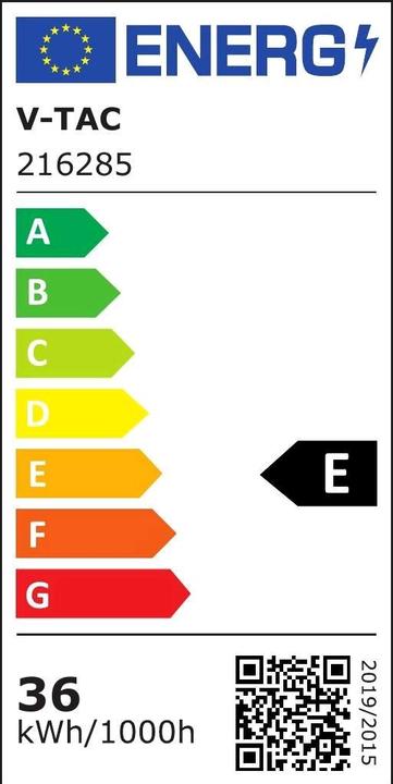 Energie-Label V-TAC VT1249 LED Wasserdichte Lampe GSerie 1200mm 36W 4500K 120lmW (4320 lm)