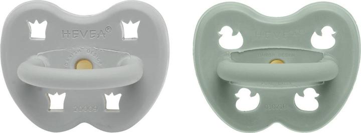 Produktbild Hevea Naturkautschuk Schnuller 2er Pack, Gorgeous Grey & Sage - kiefergerecht (2 x, bis 6 Monate)