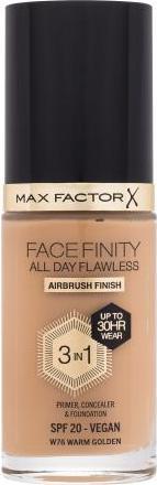 Max Factor Facefinity All Day Flawless 3-in-1 30H Foundation W76 Warm Golden 30ml (W76 Warm Golden)