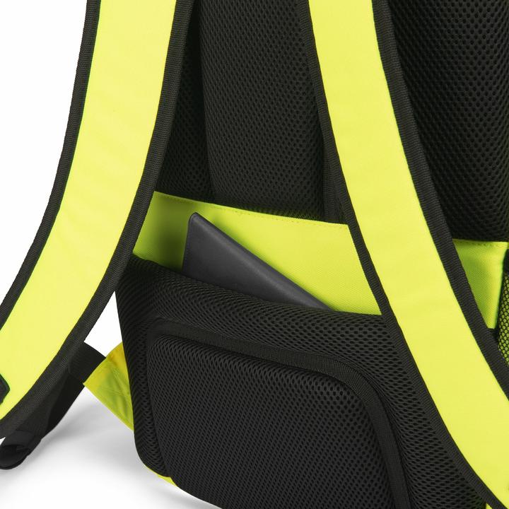 Actual product image Dicota Backpack HI-VIS Base 24 litre yellow (24 l)