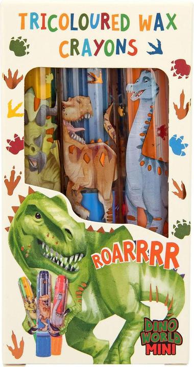 Actual product image Magni Wax Crayon Set Dino World Mini Tricolour (Multicoloured, 3 x)