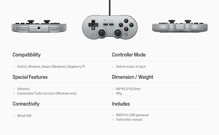 Nutritional values and ingredients 8bitdo SN30 Pro (PC, Switch)