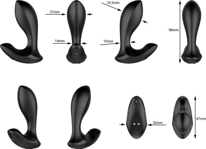 Actual product image Nexus Duo Plug Remote Control Beginner Butt Plug Small Black
