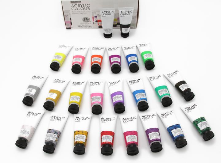 Actual product image Art Ranger 24x22ml set effect set (Multicolor, Metallic, Neon, Glitter, 528 ml)