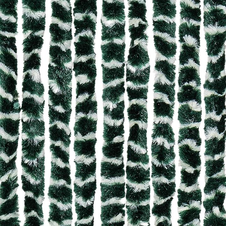 Produktbild VidaXL Fliegenvorhang Insektenschutz Türvorhang Fadenvorhang Grün Weiss Chenille (56 x 200 cm)